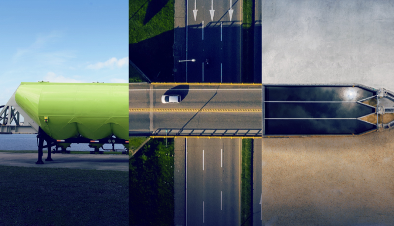 Collage de los negocios de Grupo Argos: Cementos, Energía, Concesiones y Urbanismo