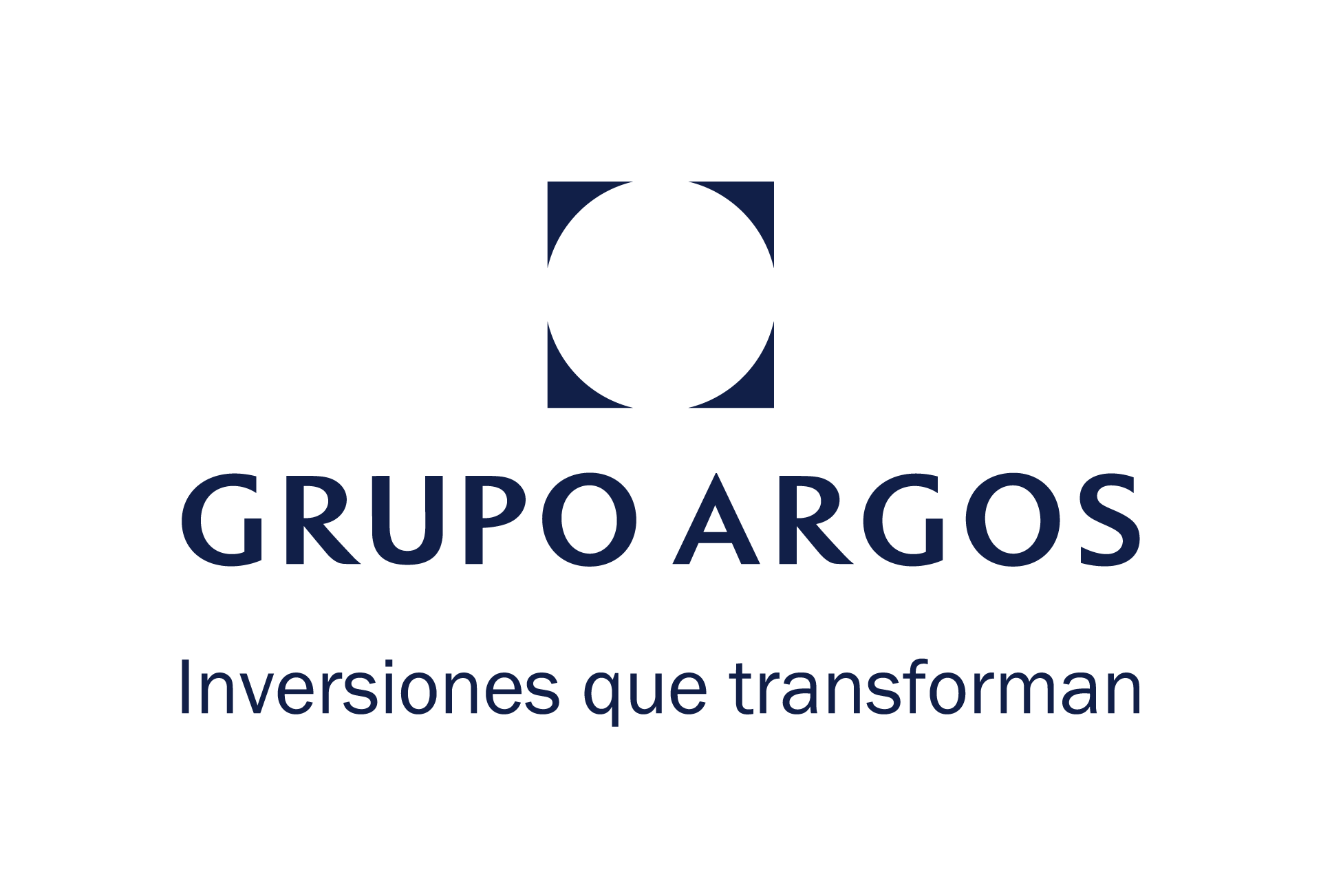 Logo Grupo Argos vertical sobre fondo blanco